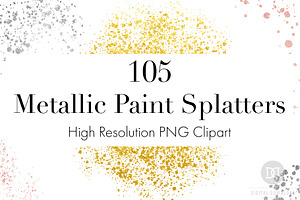 Metallic Paint Splatters Bundle