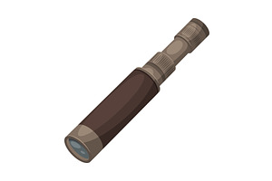 Spyglass Optical Device, Spying, an Object Illustration by TopVectors