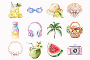 Watercolor Girly Summer Clipart, an Illustration by Design Market (Thumbnail 3 of 5)