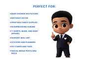 Little Boss Cute Boy Clipart SET, a Person Illustration by ninakosh (Thumbnail 6 of 10)
