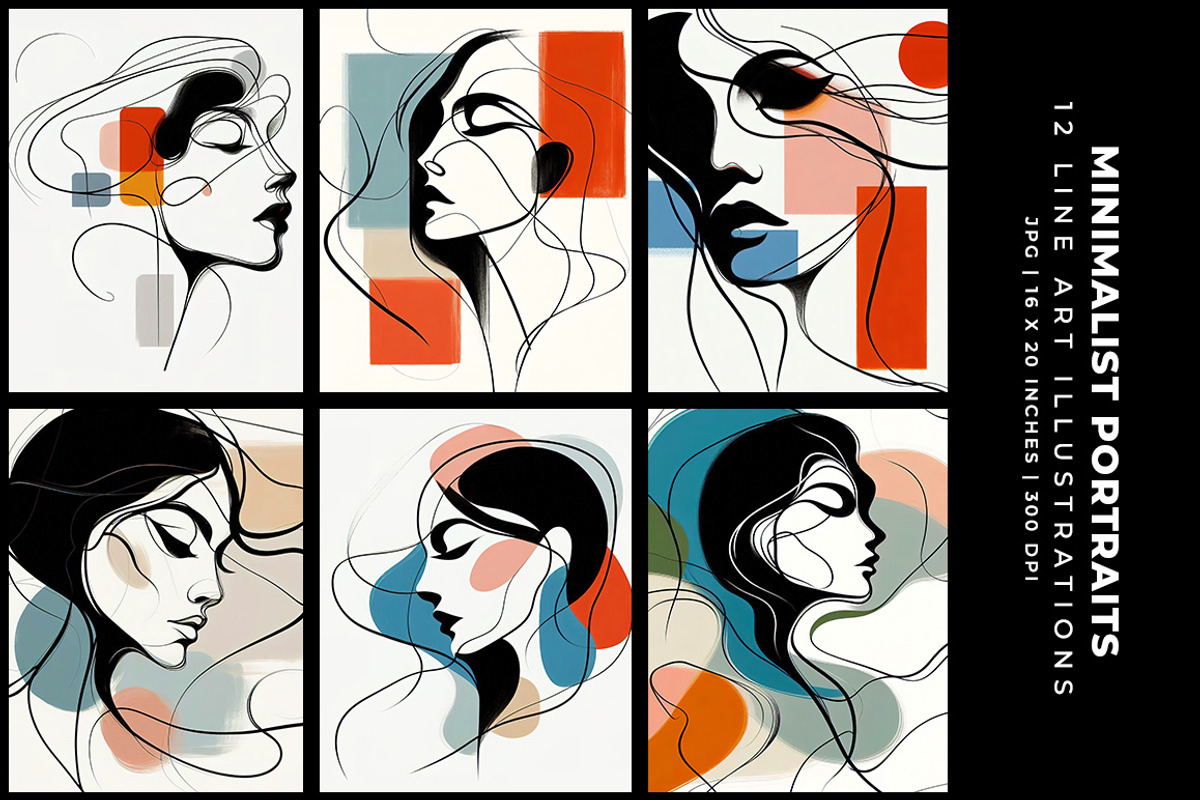Minimalist Portraits, a Decorative Illustration by Digital Art Creations (Photo 3 of 8)