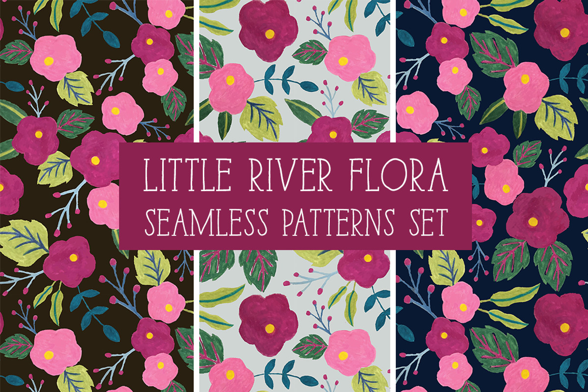 LITTLE RIVER FLORA Seamless Patterns, a Pattern Graphic by Dreaming with Isa (Photo 1 of 9)