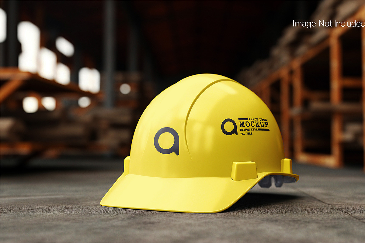 Hard hat helmet mockup design, an Apparel Mockup by Raihan Rahman (Photo 1 of 6)