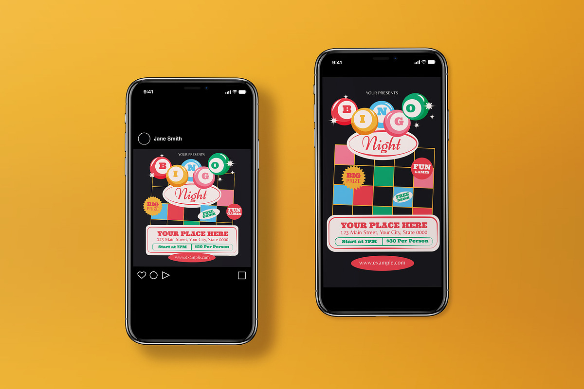 Flat Design Bingo Night Flyer Set, a Flyer Template by graphicook (Photo 3 of 3)