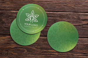 Round Business Cards Natural Mockup