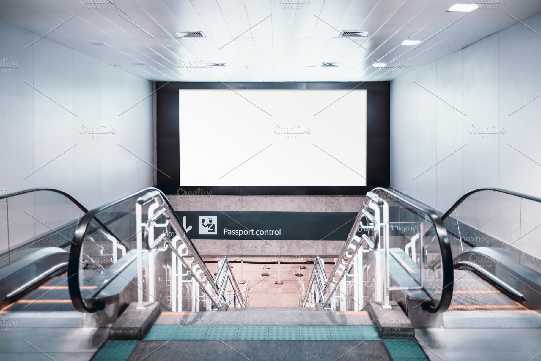 A blank billboard template, airport, a Transportation Photo by SkyNext
