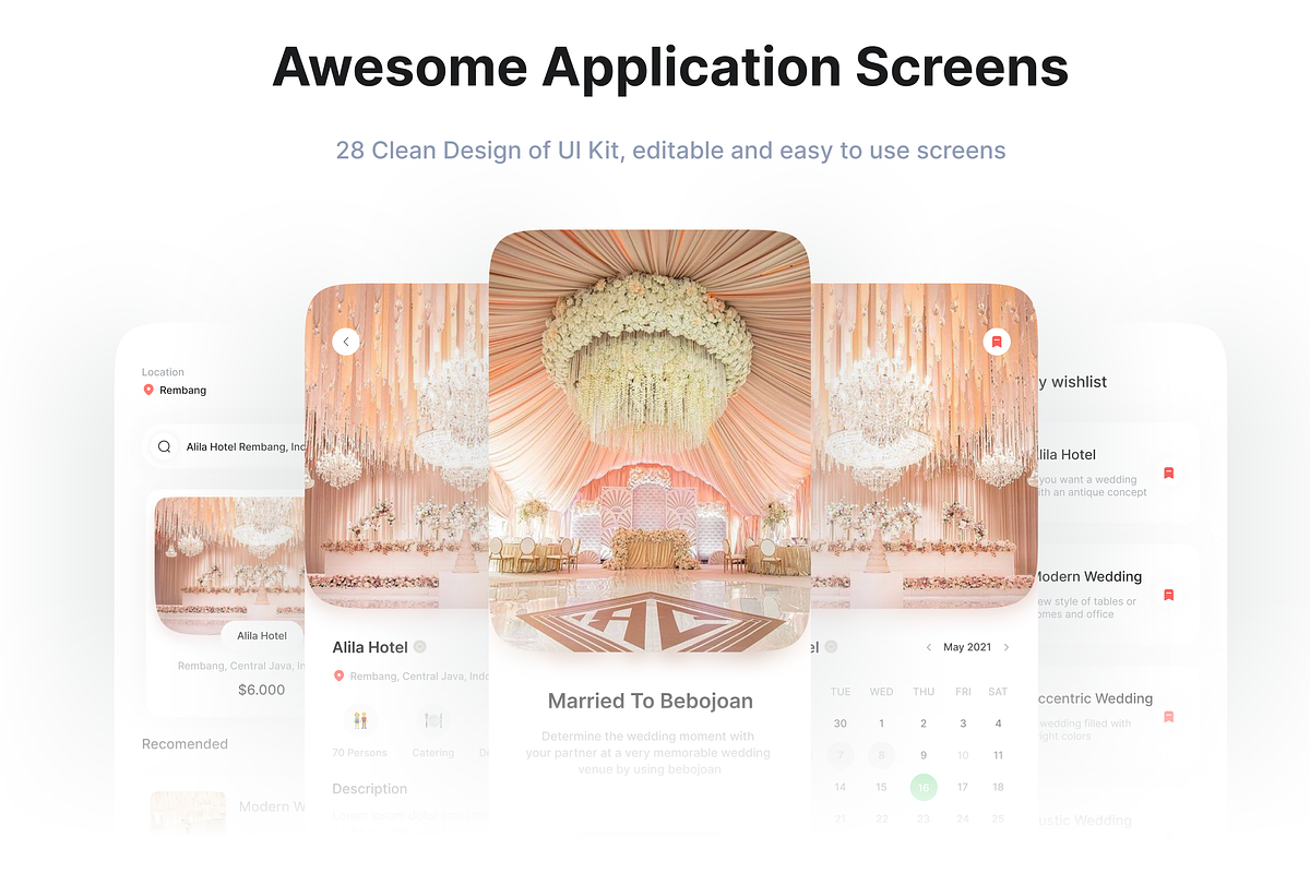 Bebojoan - UI Kit Wedding Mobile, an UI Kit Template by Korsa Agency (Photo 4 of 6)