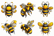 Whimsical Summer Bee clipart, an Illustration by Designworld (Thumbnail 3 of 8)
