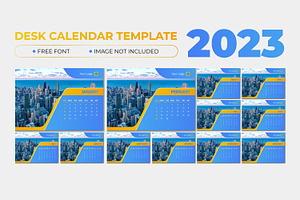 Modern Blue Calendar Template 2023