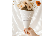 Flower Paper Cone Mockup, a Product Mockup by TatiMockup (Thumbnail 1 of 3)