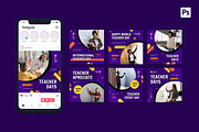 Teacher Day Instagram Post, a Social Media Template by CavenArt (Thumbnail 3 of 5)