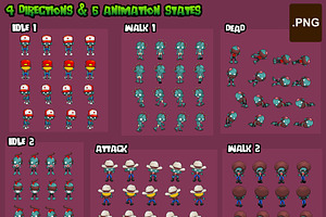 Zombie Horde - Game Sprites