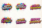 Happy Birthday Png Bundle Sublimatio, an Illustration by Libby Wishes (Thumbnail 3 of 4)