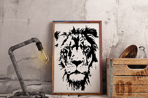 Hand drawn wild Lion