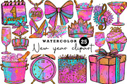 New Year Clipart, an Illustration by CreationArt (Thumbnail 1 of 5)