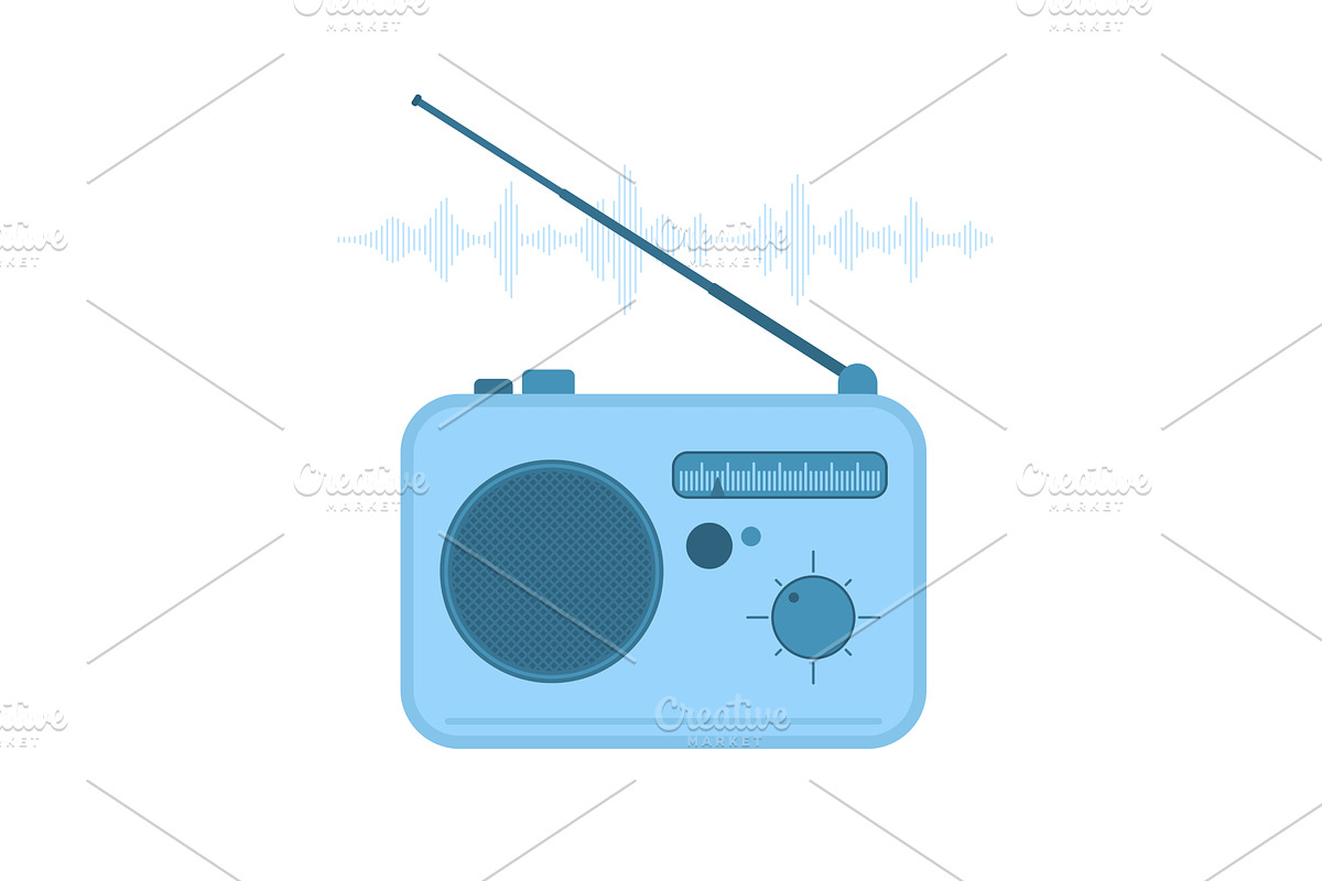 Radio recording, listening, old, a Technology Illustration by Flashvector