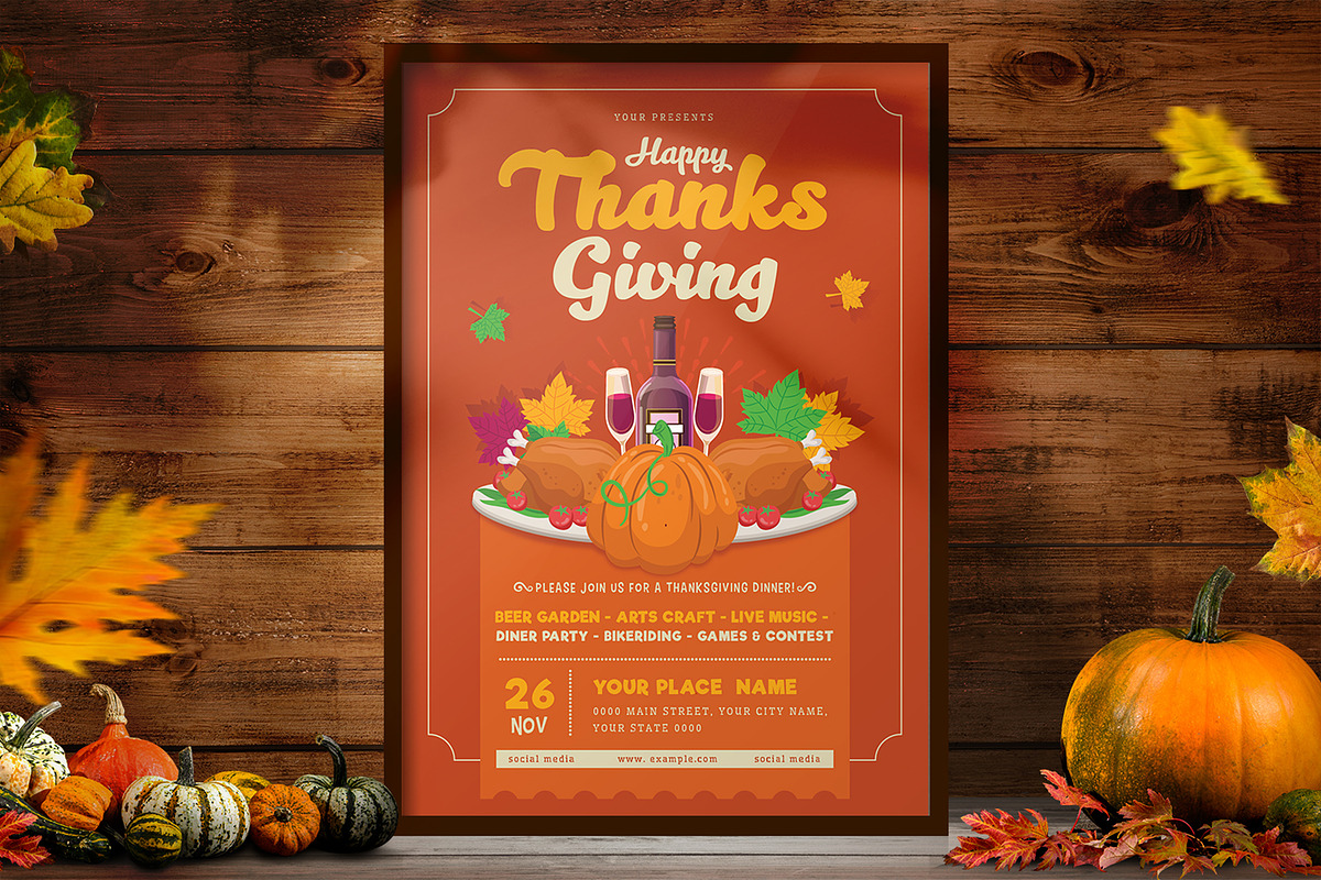 Bundle Thanksgiving Flyers, a Flyer Template by Totem Design Studio (Photo 5 of 6)
