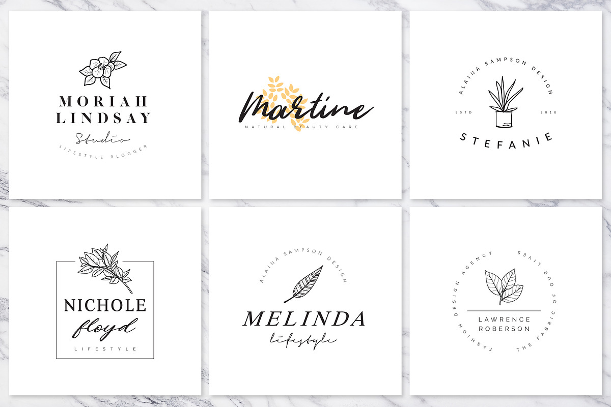 200 Hand Drawn Feminine Logo Bundle, a Branding & Logo Template by XpertgraphicD (Photo 7 of 61)