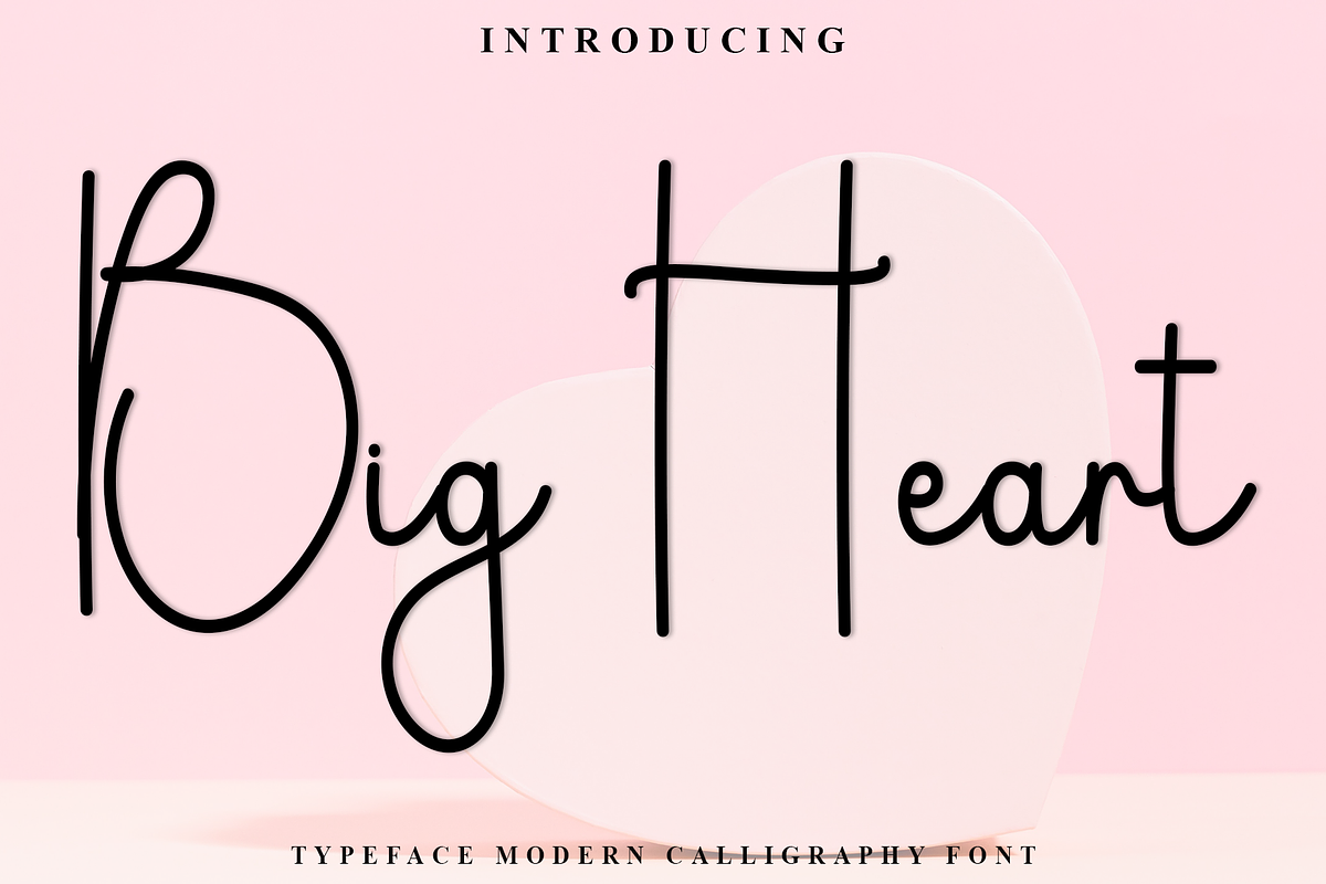 Big Heart, a Handwritten Font by InermediaSTUDIO (Photo 1 of 8)