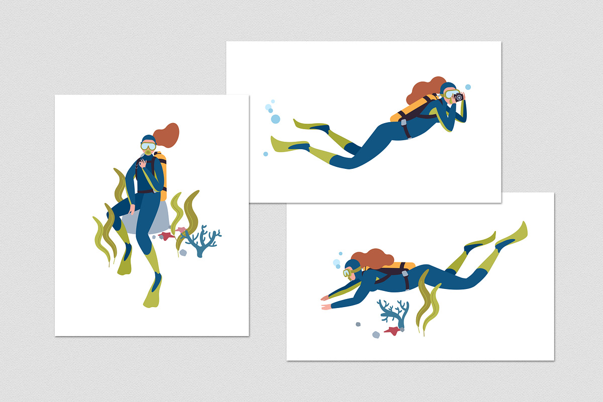 Scuba diver set, a Sport Illustration by Good Studio (Photo 3 of 3)