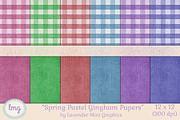 Spring Pastel Gingham Papers, a Pattern Graphic by Lavender Mint Graphics (Thumbnail 1 of 7)