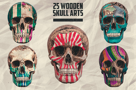 25 Wooden Skull Arts