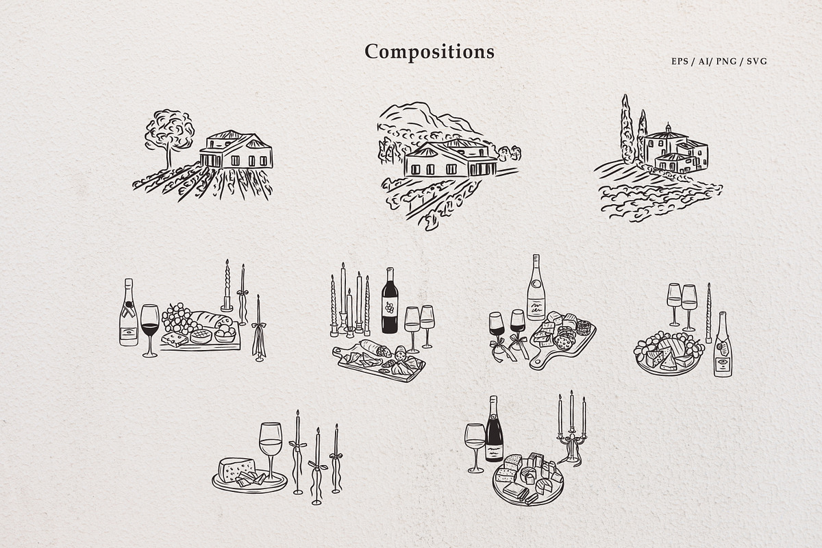 Line art Wine and Dine collection, an Object Illustration by RaDavCrafts (Photo 9 of 15)