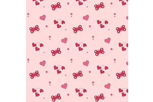 Seamless Pattern With Hearts And