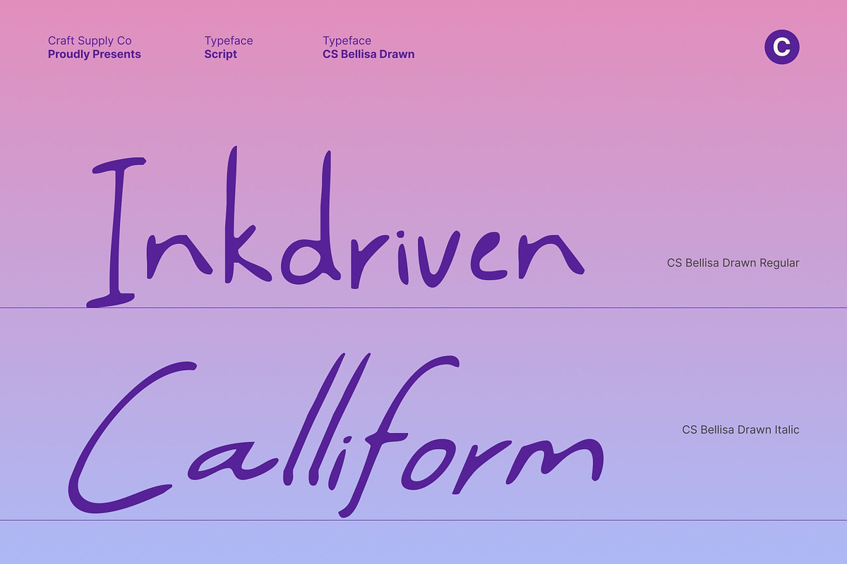 CS Bellisa Drawn, a Handwritten Font by Craft Supply Co. (Photo 3 of 8)