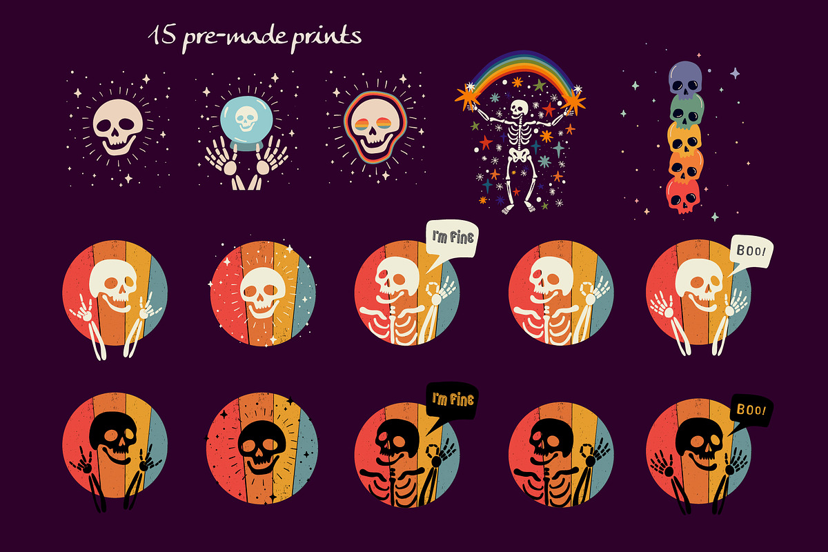 Spooky Rainbow Collection, a Pattern Graphic by Zim Varezhkin (Photo 2 of 7)