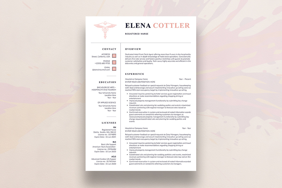 Nurse Resume, a Resume Template by DesignDevisers (Photo 2 of 11)