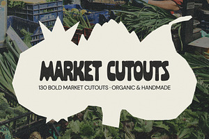Market Cutouts: 130 Textured Shapes, a Food Illustration by Veyla