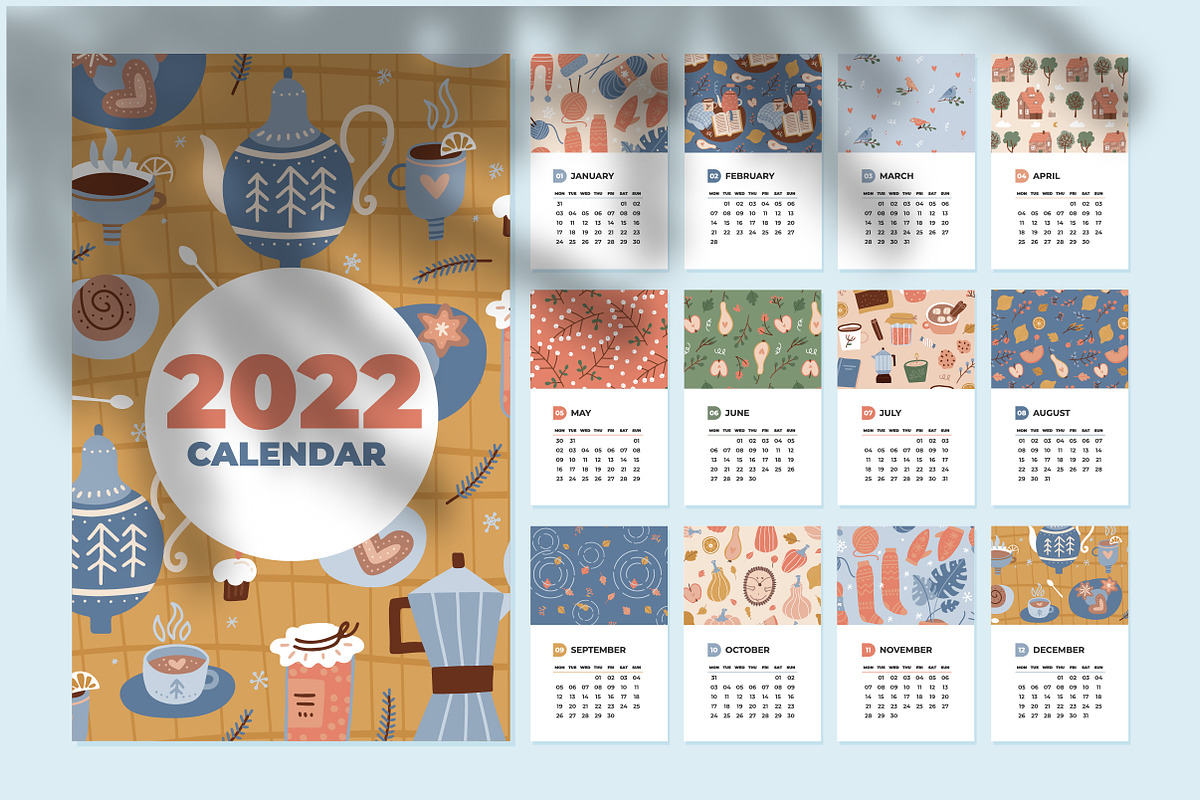 Cozy 2022 calendars collection, a Stationery Template by Lana Sham (Photo 3 of 10)