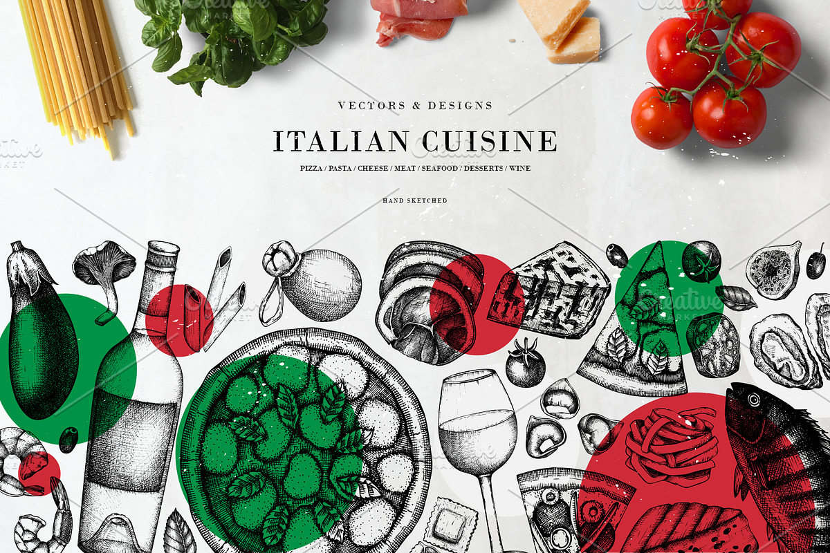Italian Food Sketches & Designs, a Food Illustration by Yevheniia (Photo 1 of 10)