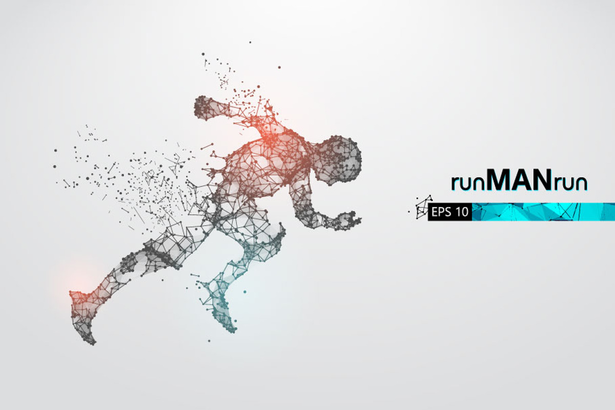 Silhouettes of running athlete, man, a Healthcare Illustration by Matrosovv (Photo 4 of 4)