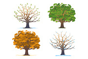 Set of oak tree in four seasons, an Illustration by Oceloti (Thumbnail 1 of 5)