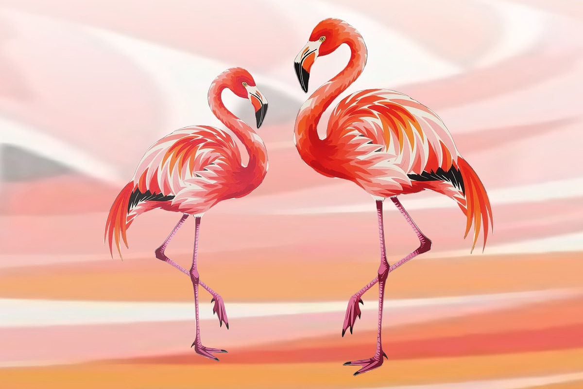 Flamingo Tango, an Animal Illustration by Sharon Schwalbe (Photo 7 of 7)