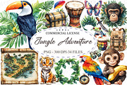 Jungle Adventure Clipart Bundle, an Illustration by designcity5 (Thumbnail 1 of 5)