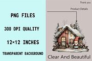 Whimsical Christmas House Clipart Bu, an Illustration by SVGArt (Thumbnail 4 of 8)