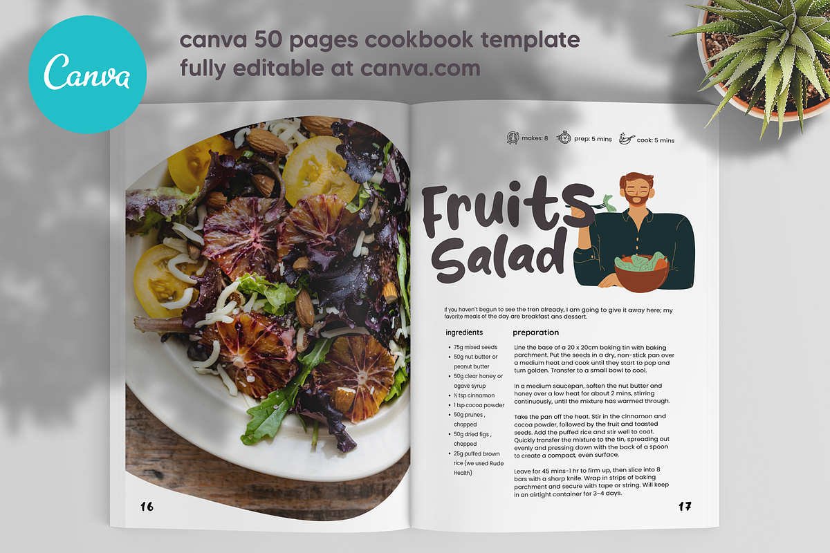 Canva Salad Recipes Cookbook Templat, a Magazine Template by DeLaGranSiete (Photo 9 of 11)
