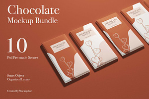 Chocolate Mockup Set, a Packaging Mockup by Mockup Line