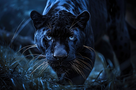 A black panther, captured in a close, a Photo by Iftikhar Alam