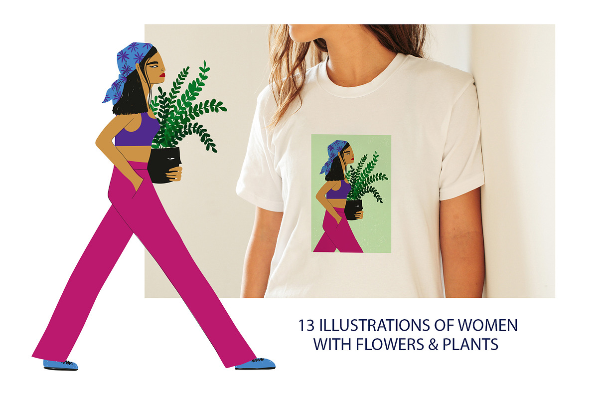 Strong & Beautiful. Plant Ladies., a Person Illustration by Annakniaz (Photo 2 of 10)