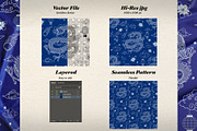 Blue Oriental Dragon Pattern, a Pattern Graphic by bazzier_graphik (Thumbnail 3 of 5)