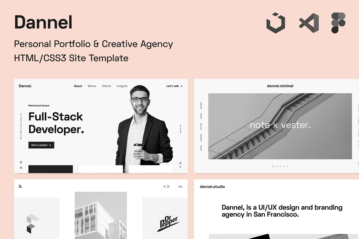 Dannel - Agency Portfolio Template, a HTML Template by UniStudio (Photo 1 of 6)