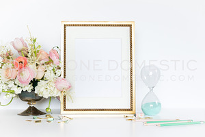 Styled Gold Frame - Mint Blush Pink, a Print Template by avenuetwentyone