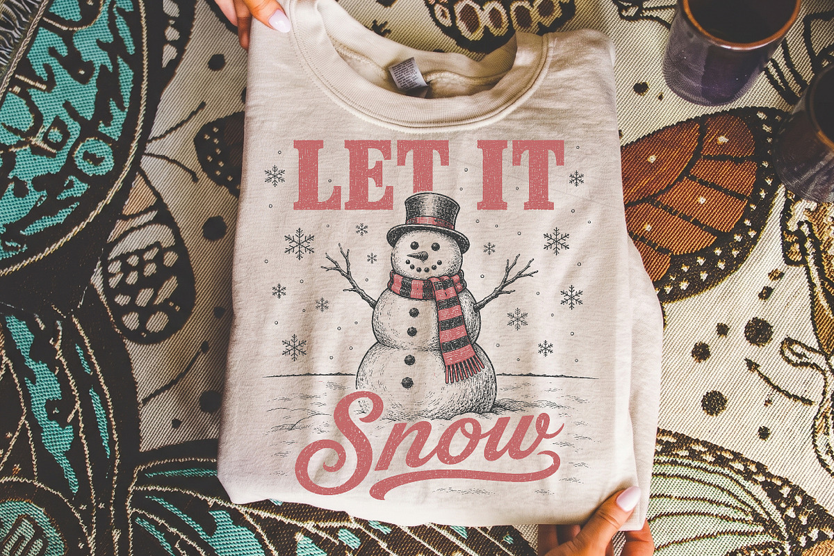 Vintage Let It Snow Christmas Design, a Seasonal Illustration by Libby Wishes (Photo 2 of 4)