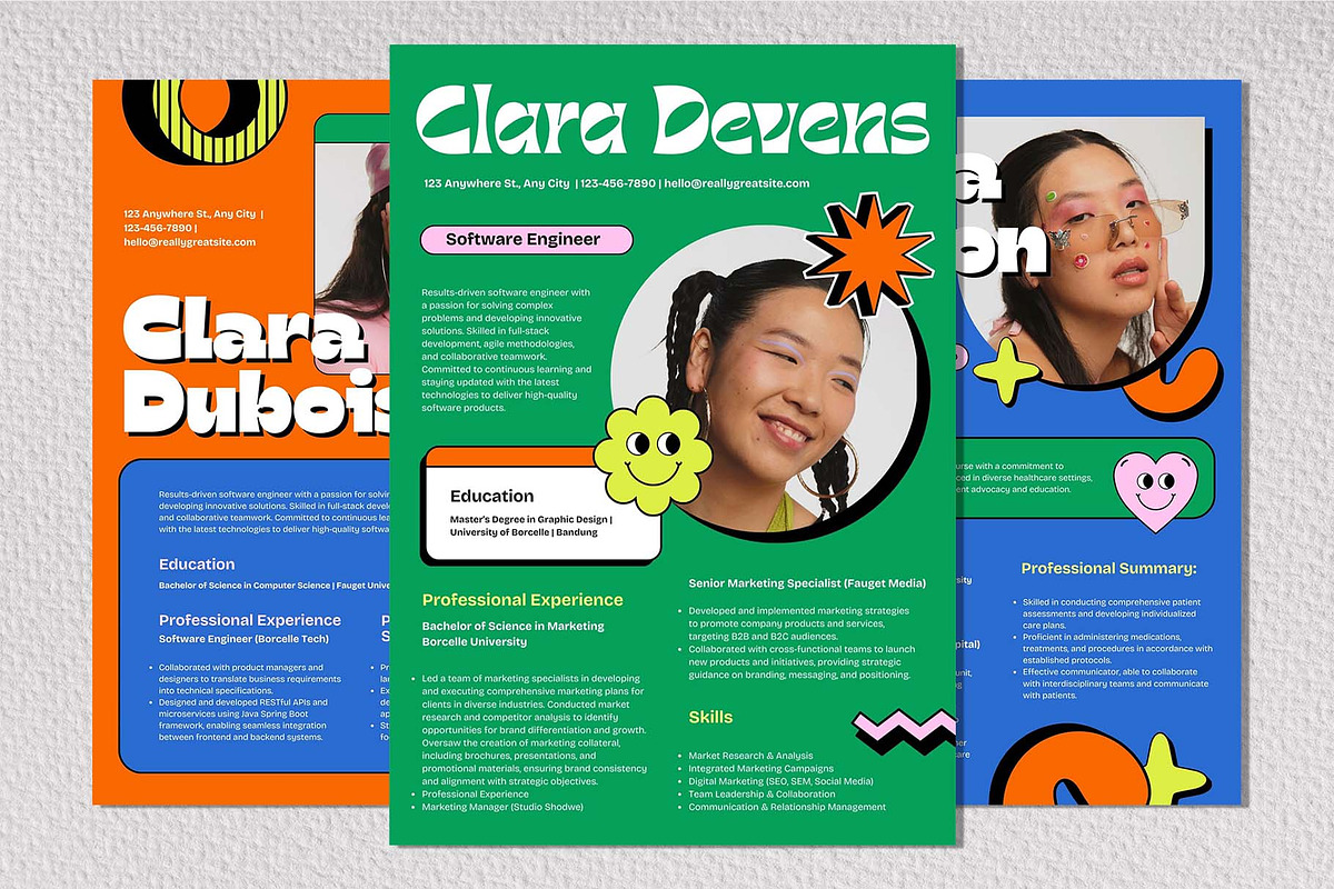 Clara - Resume Template Pack, a Resume Template by Invisual Studio (Photo 4 of 7)
