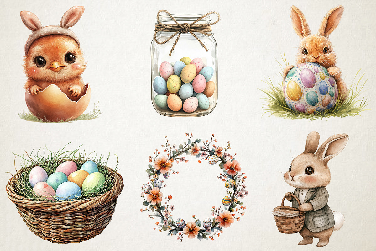 Pastel Easter Egg Hunt Clipart, an Illustration by RobertsArt (Photo 4 of 5)