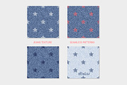 Denim Stars Texture Seamless Pattern, a Pattern Graphic by AllNikArt (Thumbnail 3 of 4)